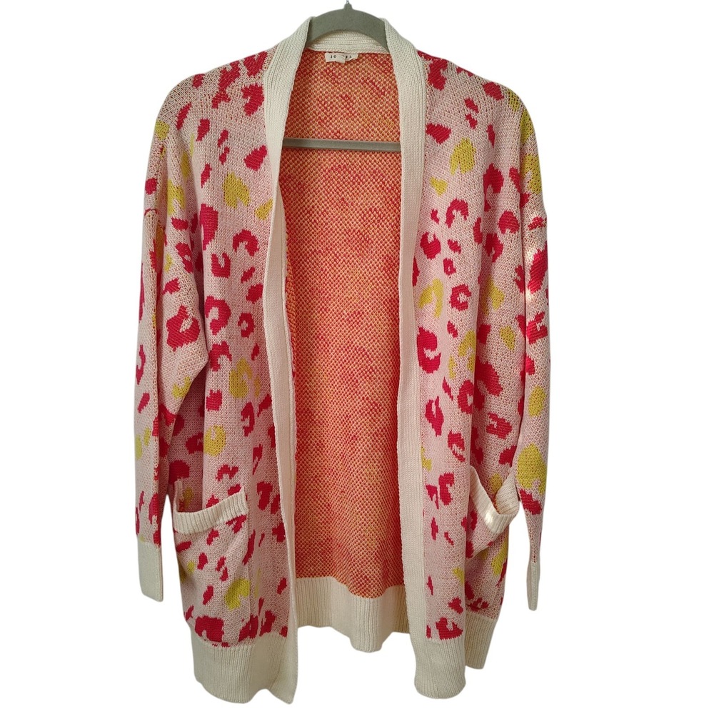 Jodifl Women's Cardigan Duster Small Colorful Leopard Print Oversized Pockets‎
